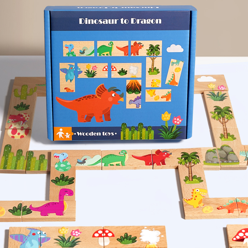 Board Game Monopoli - Dinosauro in legno Domino Memoria corrispondente