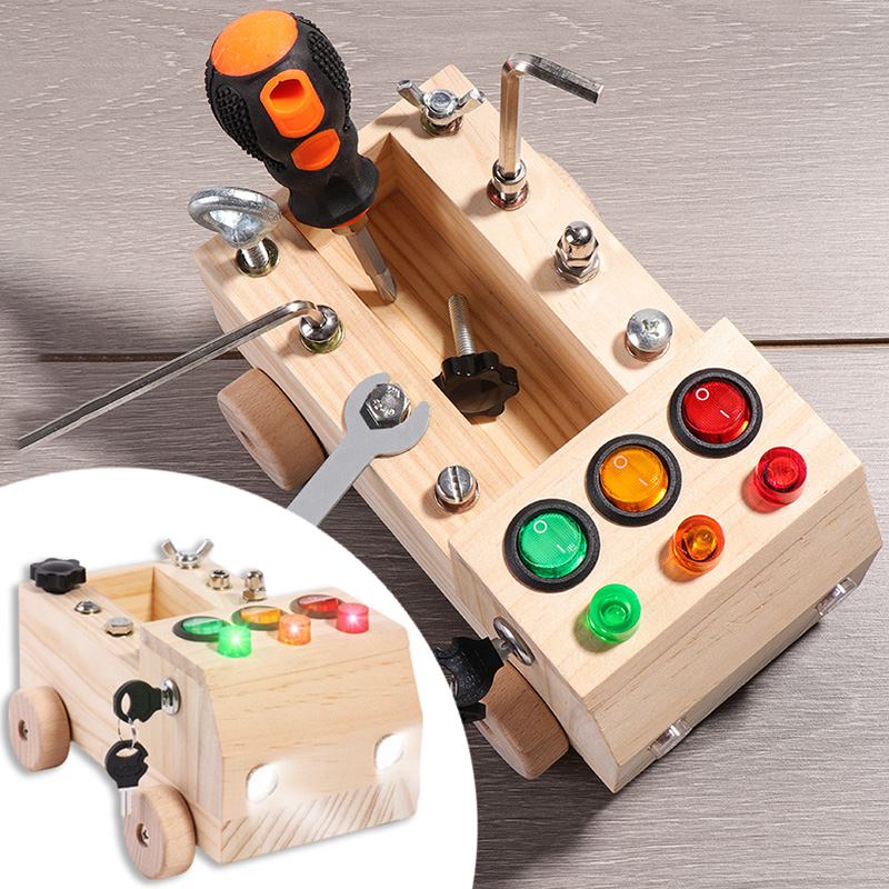 Board Game Box - Legno Montessori Occupato Bordo Giocattoli Sensoriali