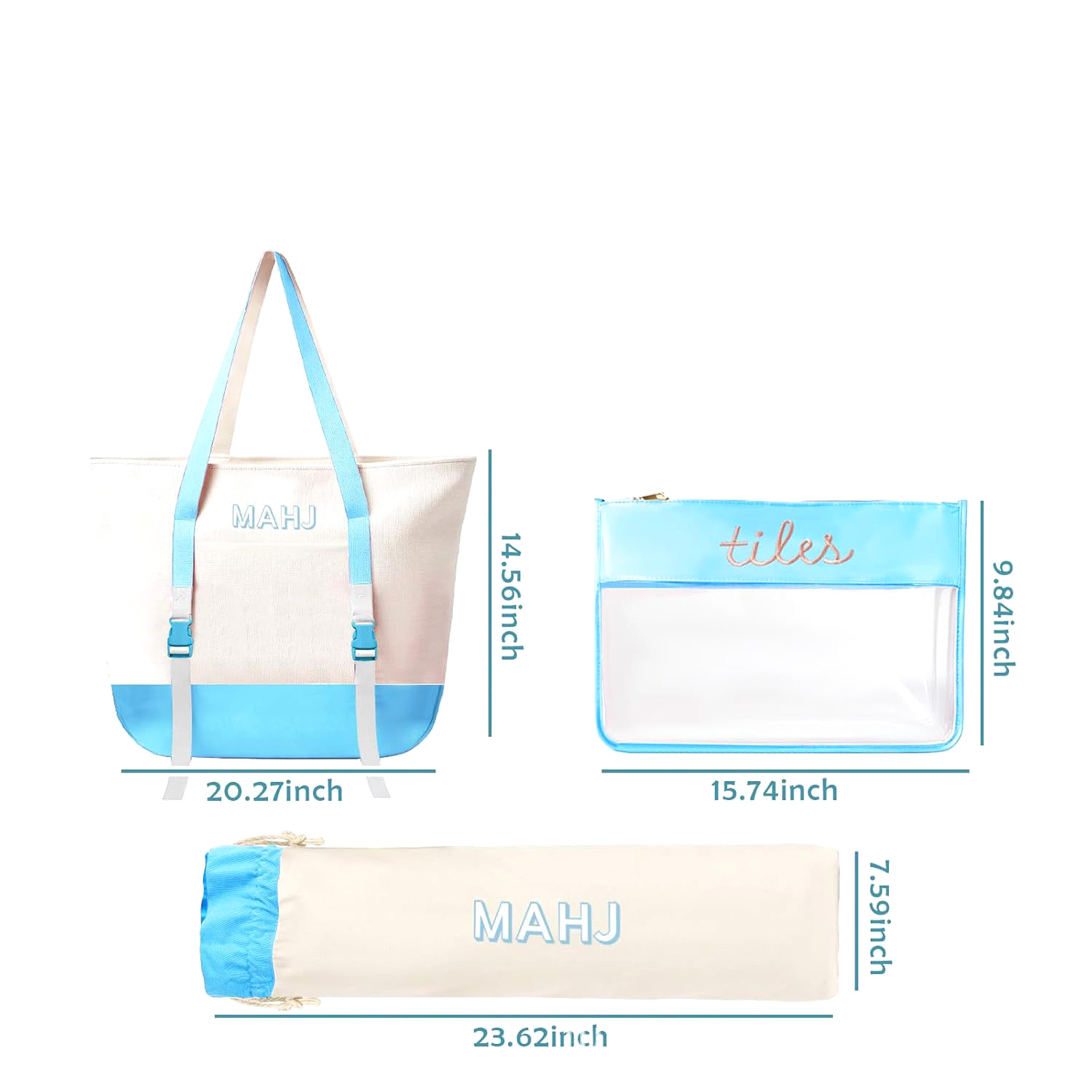 Tile Bag Drawstring - Set di Borse in Tela per