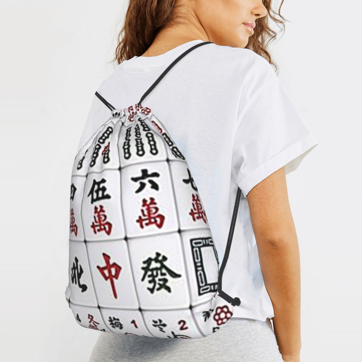 Zaini con motivo Mahjong Tile, - Tile Bag Drawstring recensione e prezzo