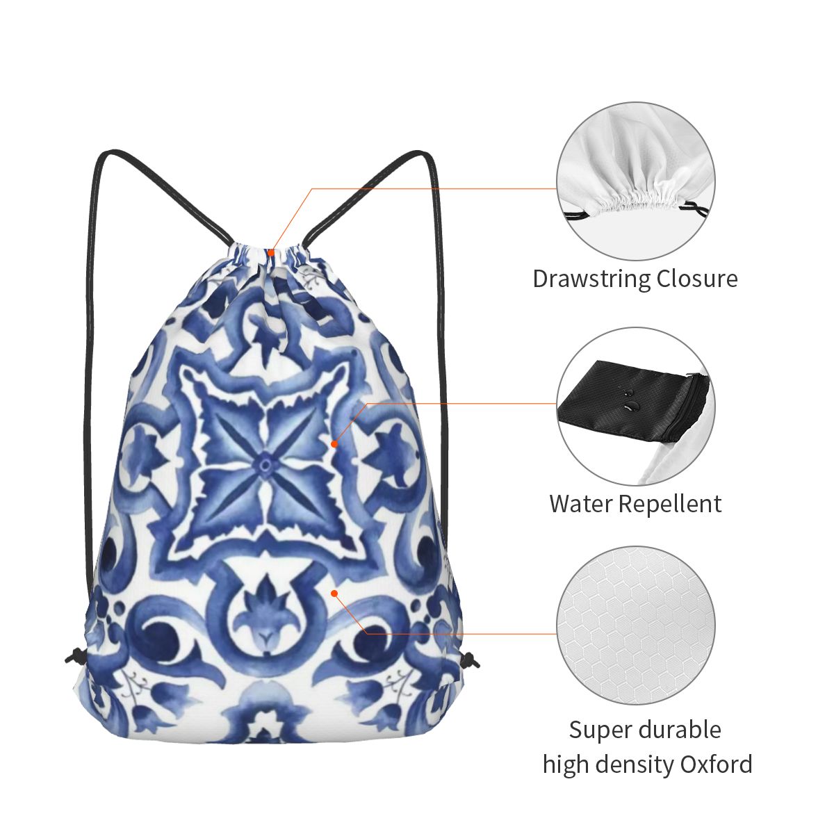 Zaini con motivo floreale orna - Tile Bag Drawstring recensione e prezzo