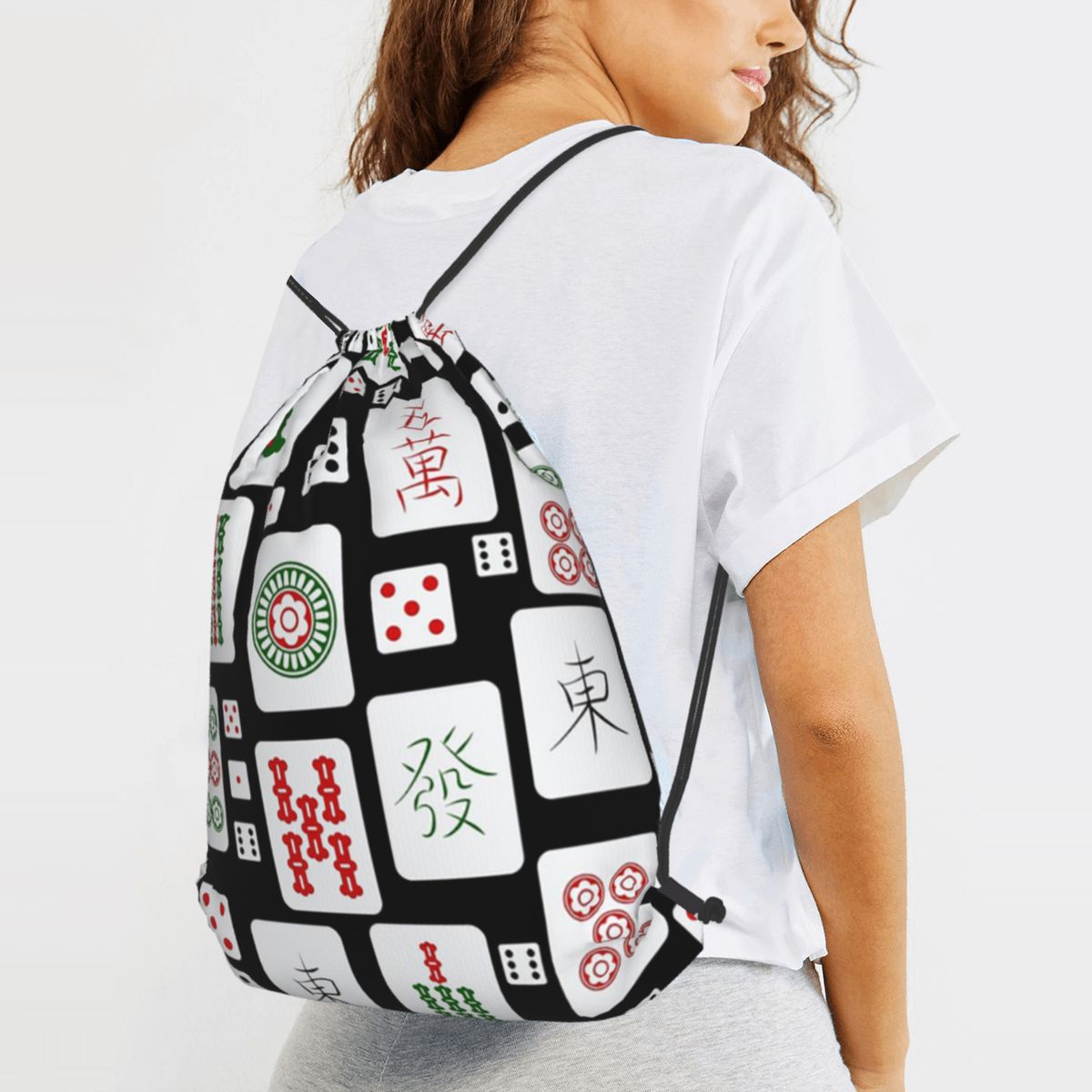 Zaini con motivo Mahjong e Dad - Tile Bag Drawstring recensione e prezzo