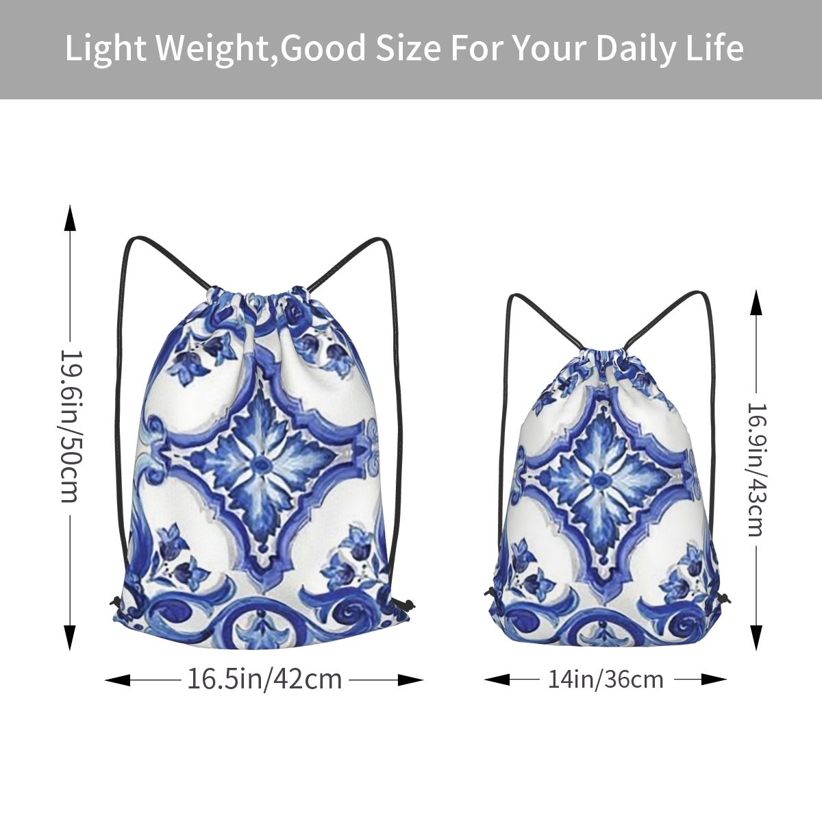 Zaini con Motivo Floreale Orna - Tile Bag Drawstring recensione e prezzo
