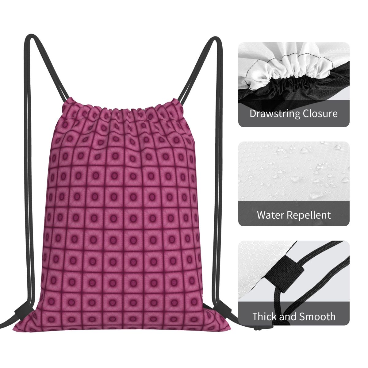 Zaini Poof Tile In Cherry Colo - Tile Bag Drawstring recensione e prezzo