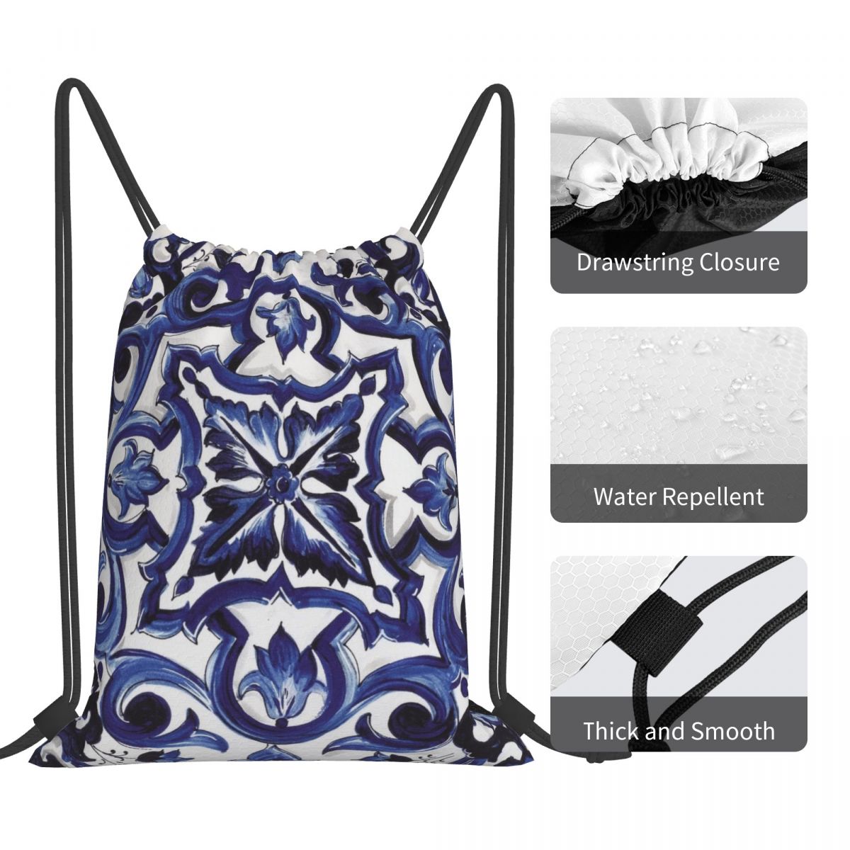 Zaini con motivo floreale orna - Tile Bag Drawstring recensione e prezzo