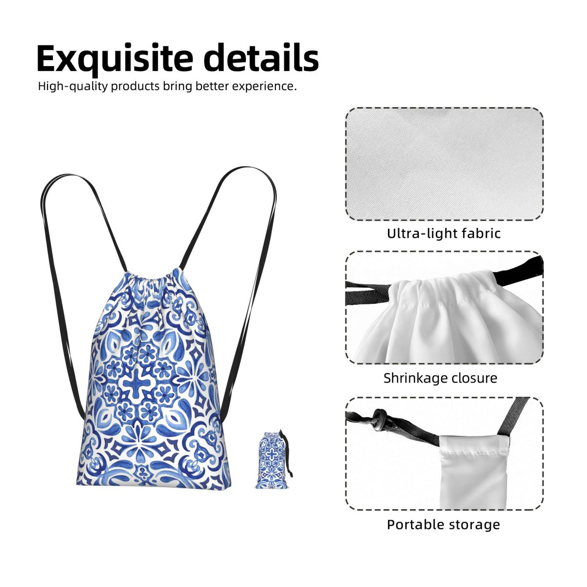 Zaino con coulisse in tessuto  - Tile Bag Drawstring recensione e prezzo