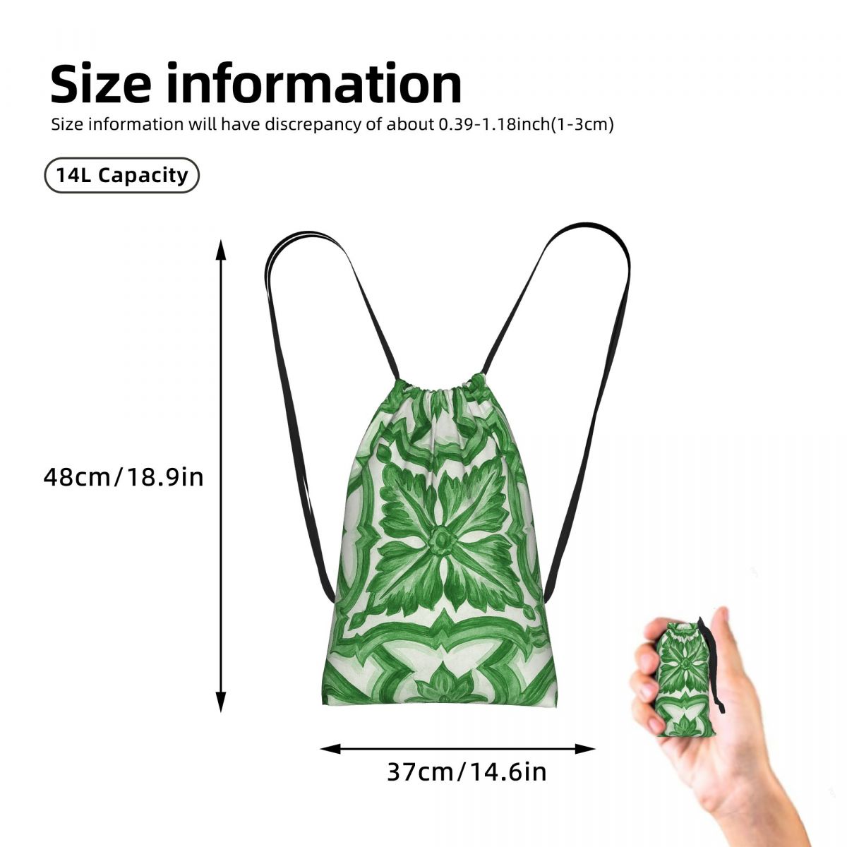 Zaini con motivo floreale orna - Tile Bag Drawstring recensione e prezzo