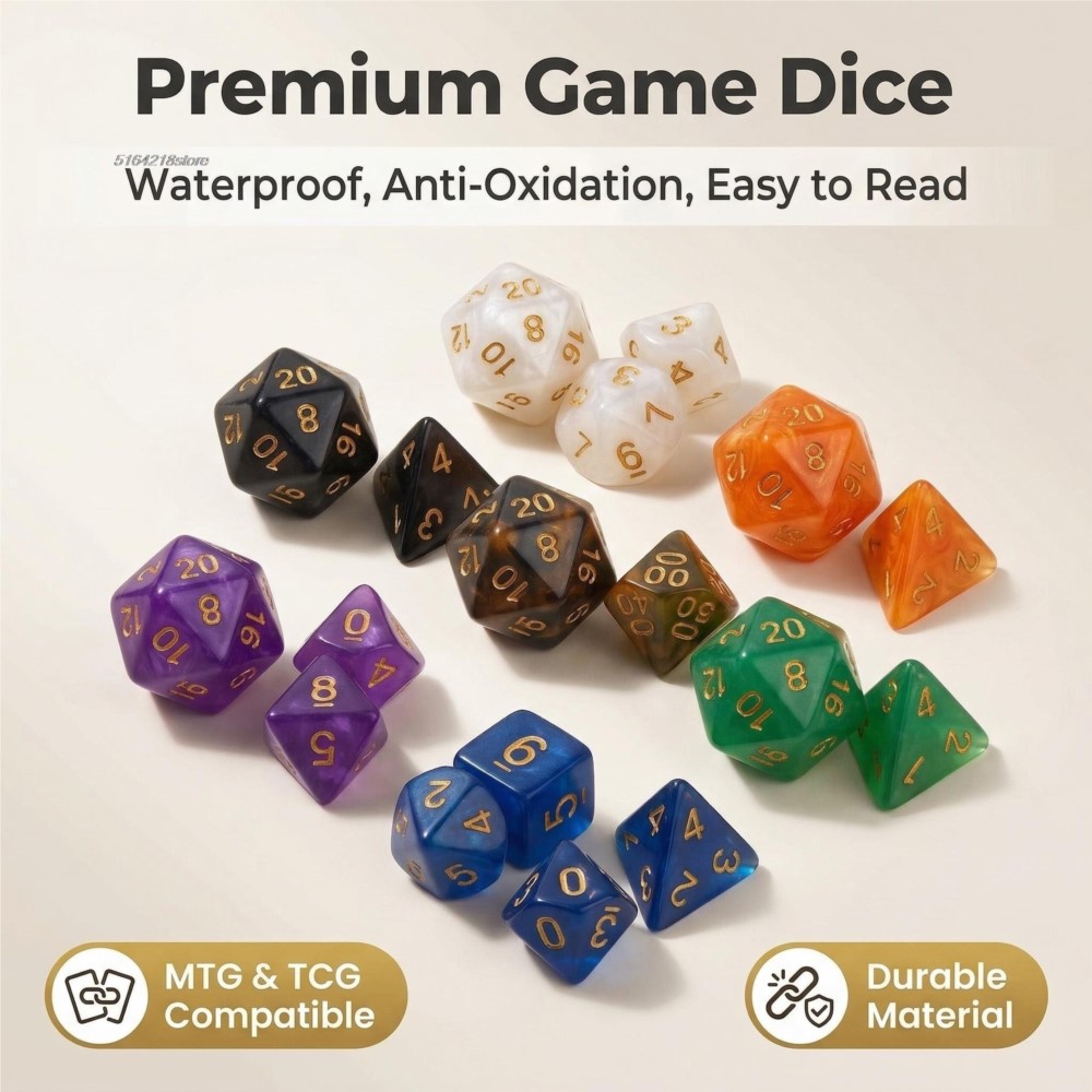 Set di 7 Dadi Poliedrici a Tem - Board Game Verdant recensione e prezzo