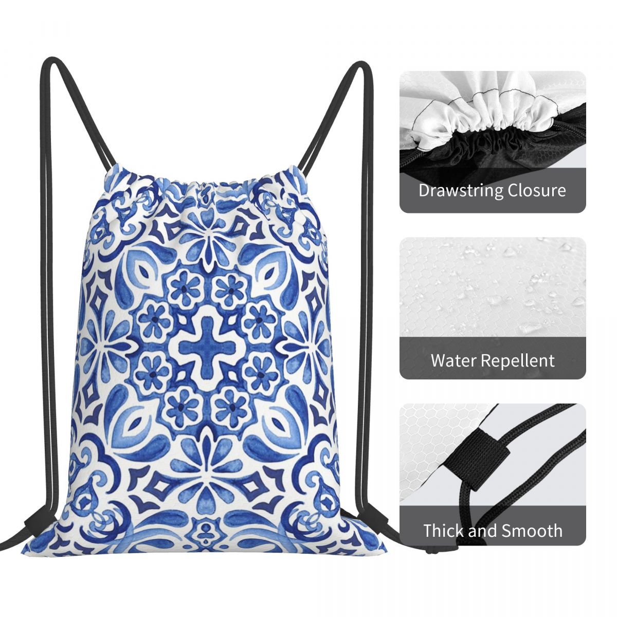 Zaini con motivo a mosaico med - Tile Bag Drawstring recensione e prezzo